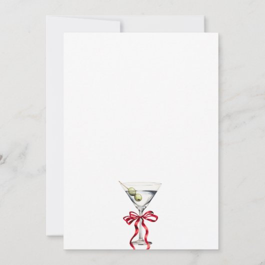 Retro Festive Mistletoe & Martinis Christmas Party Kaart (Achterkant)