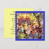 Retro Festive Party in the Park Picnic Invitations Kaart (Voorkant / Achterkant)
