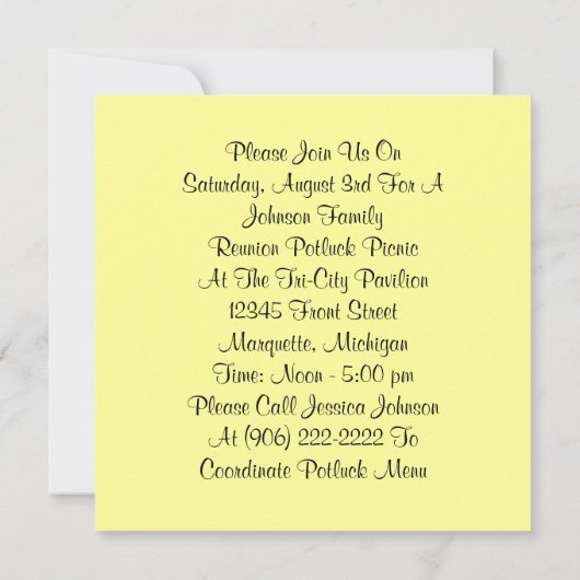 Retro Festive Party in the Park Picnic Invitations Kaart (Achterkant)