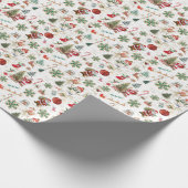  Retro Festive Red-kerstfeestdag Cadeaupapier