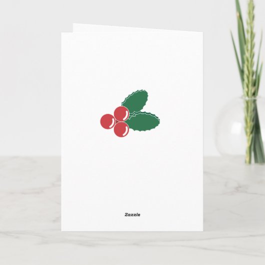 Retro Festive Stripes en Holly Custom Photo Feestdagen Kaart (Achterkant)