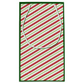 Retro Festive Stripes en Holly Custom Photo Klein Cadeauzakje (Achterkant)