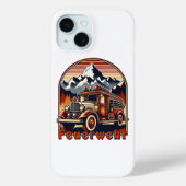 Retro-Feuerwehrauto & Berg Case-Mate iPhone Case (Achterkant)