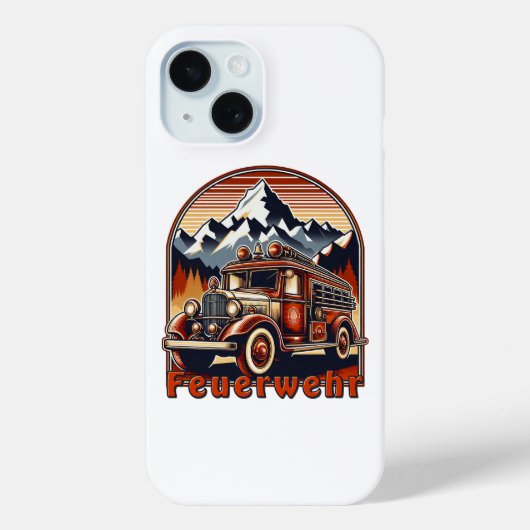 Retro-Feuerwehrauto & Berg Case-Mate iPhone Case (Achterkant)