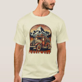 Retro-Feuerwehrauto & Berg T-shirt (Voorkant)