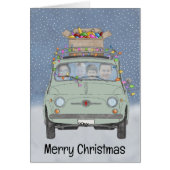 Retro Fiat 500 aanpasbare fotokaart (Voorkant)