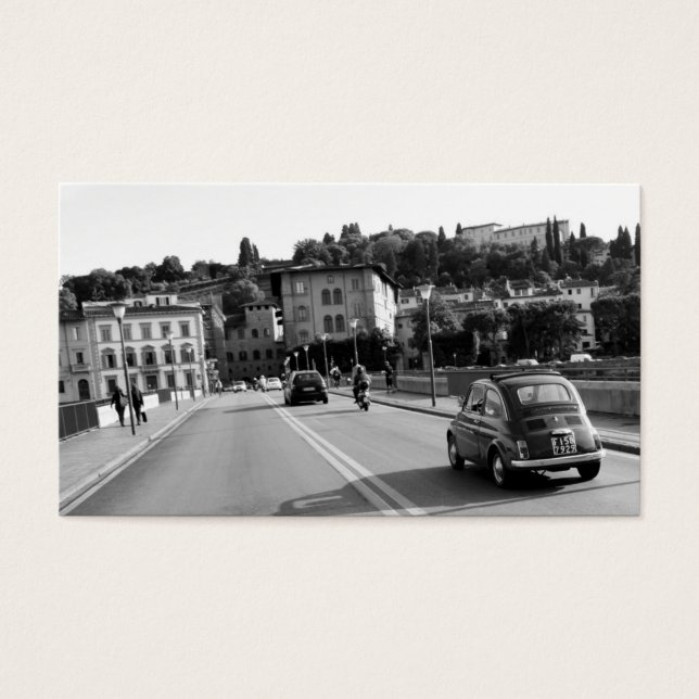 Retro Fiat 500 in Florence Visitekaartje (Voorkant)