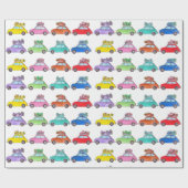 Retro Fiat 500 met cadeaus Cadeaupapier (Vlak)