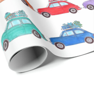 Retro Fiat 500 met cadeaus Cadeaupapier