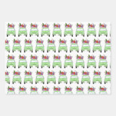 Retro Fiat 500 met kerstcadeaus Inpakpapier Vel (Voorkant 2)