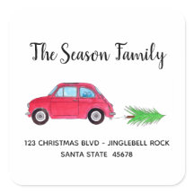 Retro Fiat 500 met Waterverf voor kerstbomen