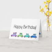 Retro Fiat 500's Birthday Kaart (Gele Bloem)