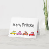Retro Fiat 500's Birthday Kaart (Voorkant)
