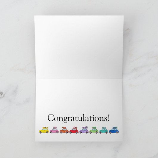 Retro Fiat 500's Birthday Kaart (Binnen)