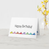 Retro Fiat 500's Birthday Kaart (Gele Bloem)