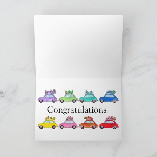 Retro Fiat 500's Birthday Kaart (Binnen)