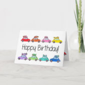 Retro Fiat 500's Birthday Kaart (Voorkant)