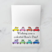 Retro Fiat 500's Boss's Day Kaart (Binnen)
