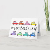 Retro Fiat 500's Boss's Day Kaart (Voorkant)
