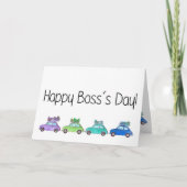 Retro Fiat 500's Boss's Day Kaart (Voorkant)