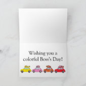 Retro Fiat 500's Boss's Day Kaart (Binnen)