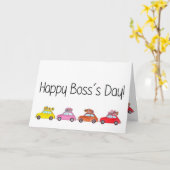 Retro Fiat 500's Boss's Day Kaart (Gele Bloem)