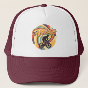RETRO FICTSIEKE FIETSEN IN KLEURIGE DRAAIING TRUCKER PET