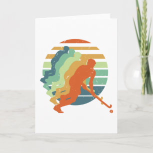 Retro Field Hockey Game Player, Field Hockey Sport Kaart