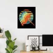 Retro Field Hockey Game Player, Field Hockey Sport Poster (Thuiskantoor)