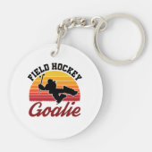 Retro Field Hockey Goalie Player Sleutelhanger (Achterkant)