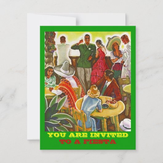 Retro FIESTA Invitation COLORFUL PARTY STARTER Kaart (Voorkant)