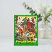 Retro FIESTA Invitation COLORFUL PARTY STARTER Kaart (Staand voorkant)