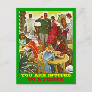 Retro FIESTA Invitation COLORFUL PARTY STARTER Kaart