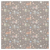 Retro-fiets en -bloemen stof (Swatch)