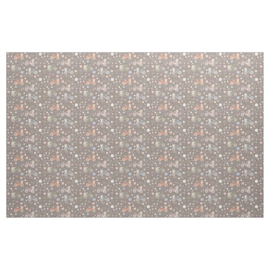 Retro-fiets en -bloemen stof (Fat Quarter)