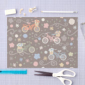 Retro-fiets en -bloemen tissuepapier (Craft)