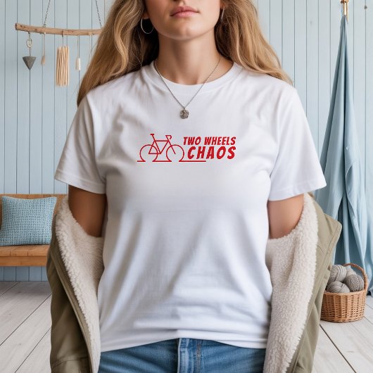 Retro fiets Meisje Ironie rood T-shirt