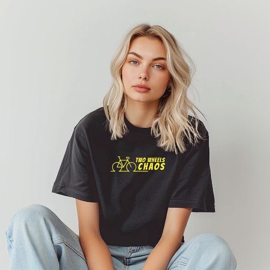 Retro fiets Meisje Ironie zwart geel Tri-Blend Shirt