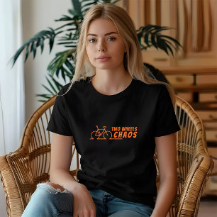 Retro fiets Meisje Ironie zwart oranje Tri-Blend Shirt