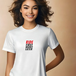 Retro fiets Meisje Ironie zwart rood Tri-Blend Shirt