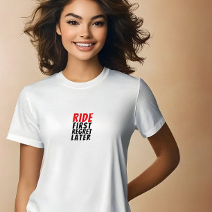Retro fiets Meisje Ironie zwart rood Tri-Blend Shirt