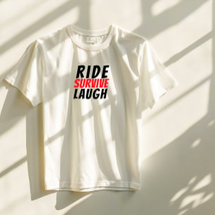 Retro fiets Meisje Ironie zwart rood Tri-Blend Shirt