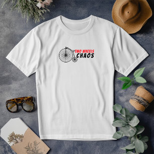Retro fiets meisje ironie zwart rood Tri-Blend shirt
