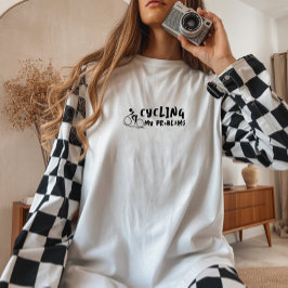 Retro fiets meisje ironie zwart Tri-Blend shirt