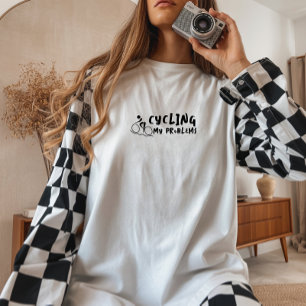 Retro fiets meisje ironie zwart Tri-Blend shirt