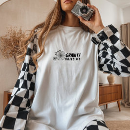 Retro fiets meisje ironie zwart Tri-Blend shirt