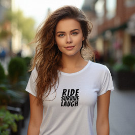Retro fiets Meisje Ironie zwart Tri-Blend Shirt