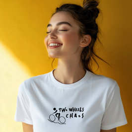 Retro fiets meisje ironie zwart Tri-Blend shirt