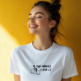 Retro fiets meisje ironie zwart Tri-Blend shirt