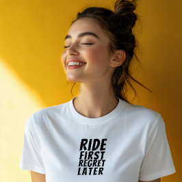 Retro fiets Meisje Ironie zwart Tri-Blend Shirt